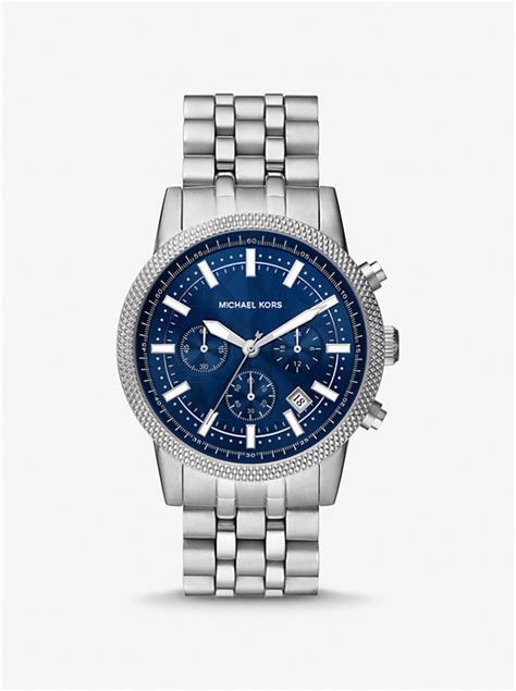 michael kors men's silvertone|Oversized Hutton Silver.